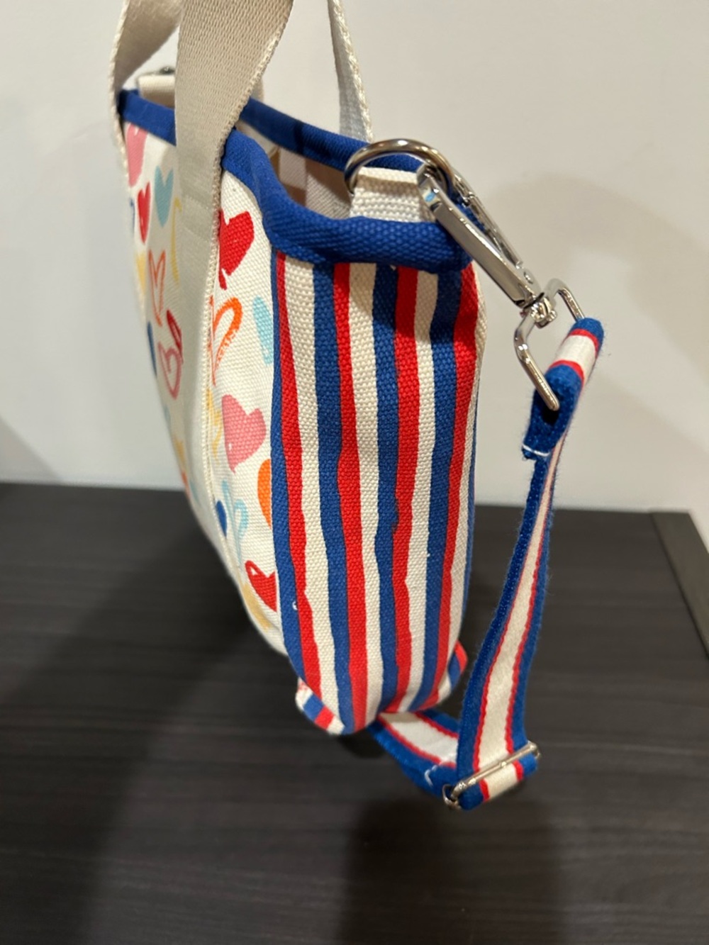 Brighton Red, White and You, Canvas Heart Print Tote, 14x8x3, EUC - Picture 3 of 11